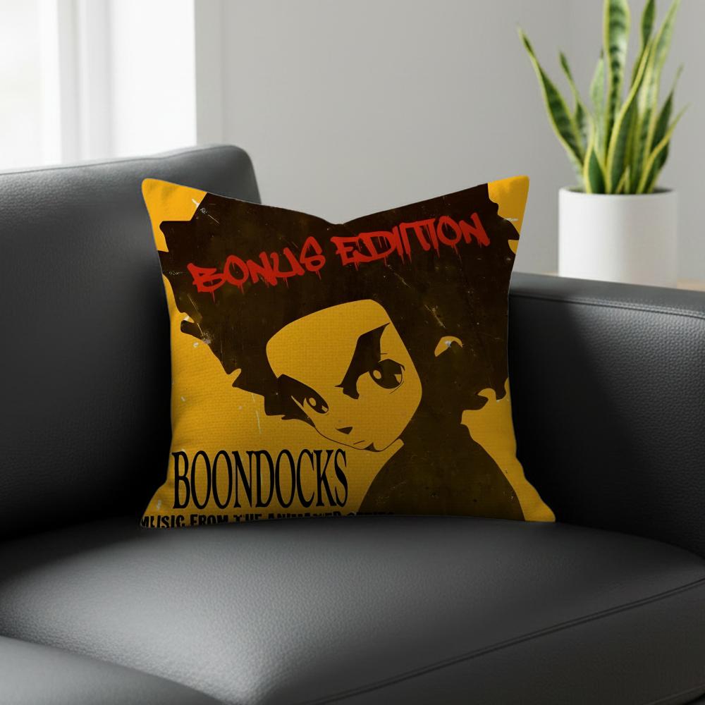 Cartoon The Boondocks Cushion Cover Natural Linen Pillowcase Set AllinOne Decor for Sofa Bedroom  Chair