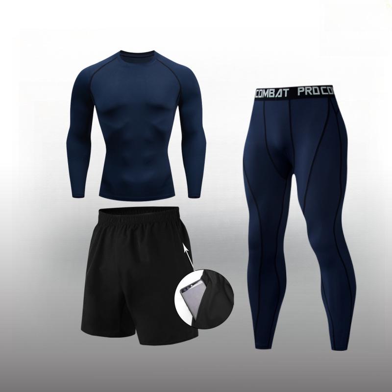 Men's Cross-Border Fitness Compression Set: Tight Base Layer for Sports, Basketball, Football, Running, and Yoga.