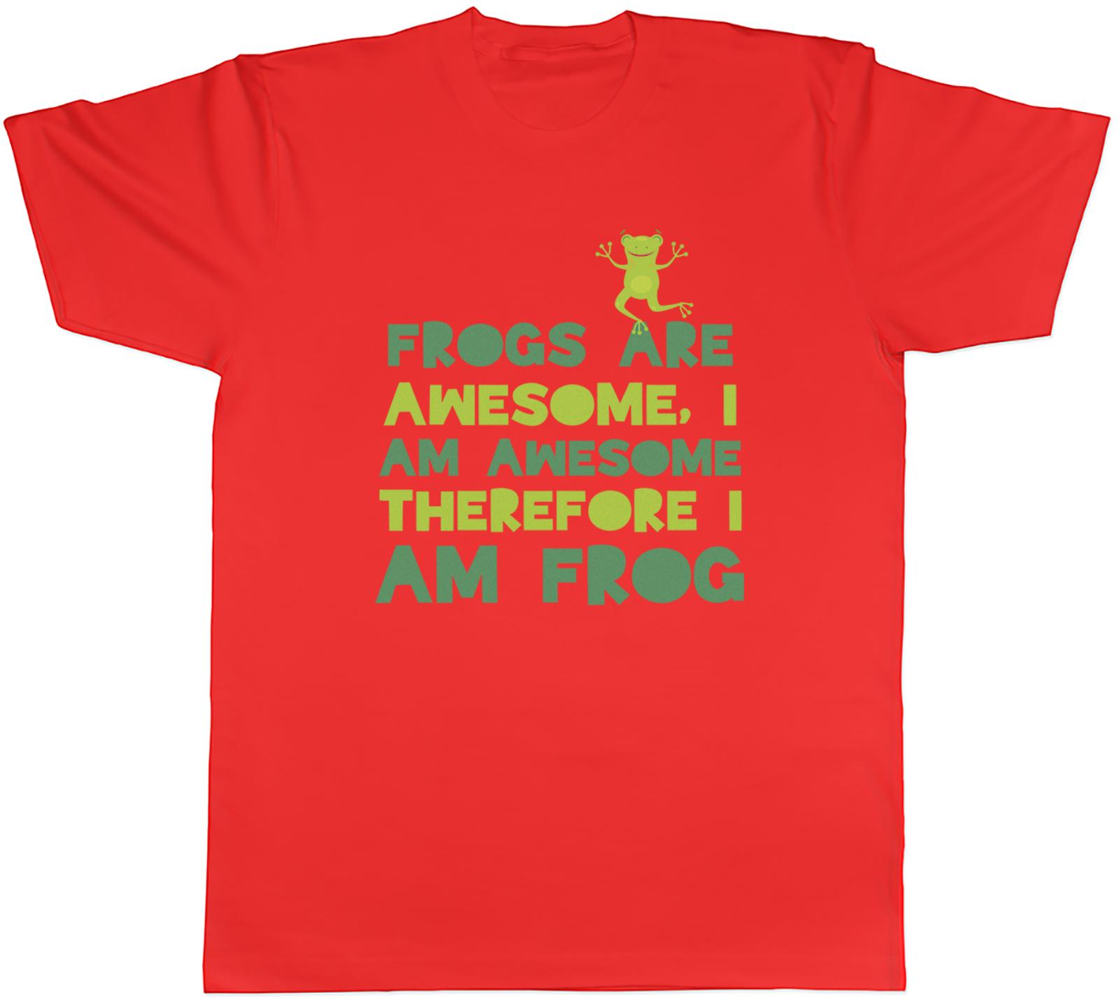 Frogs are Awesome Mens TShirt I am Awesome Therefore I am Frog Tee Gift S