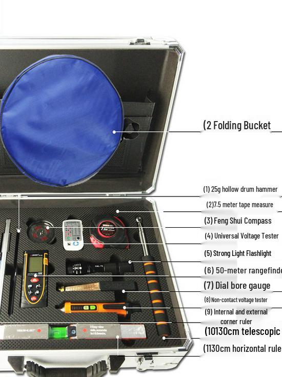 Professional Multifunctional Empty Drum Inspection Tool Set with 2m Straight Edge and Toolbox