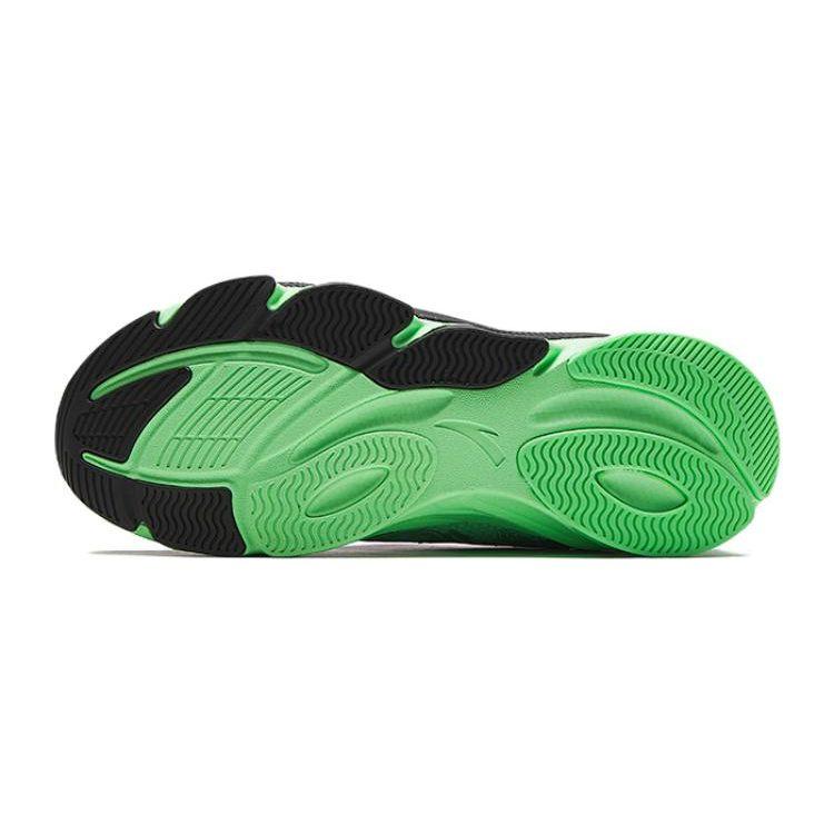 Anta Childrens Red Flame Non-Slip Anti-Kick Shock Absorbing Wear-Resistant Low-Top Childrens Running Shoes Kids sneaker Black Green 312415511-4