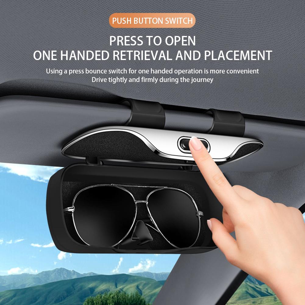 Car Glasses Box,Portable Car Sunglasses Holder In The Car Driving Glasses Holder,Eyeglass Case Sun Visor Car Lenses Holder