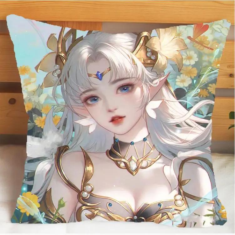 Arena of Valor Honor of Kings Diao Chan Pillow and Pillowcase Cushion Cover Case Double Sided Print Plush Throw Pillows 40x40cm