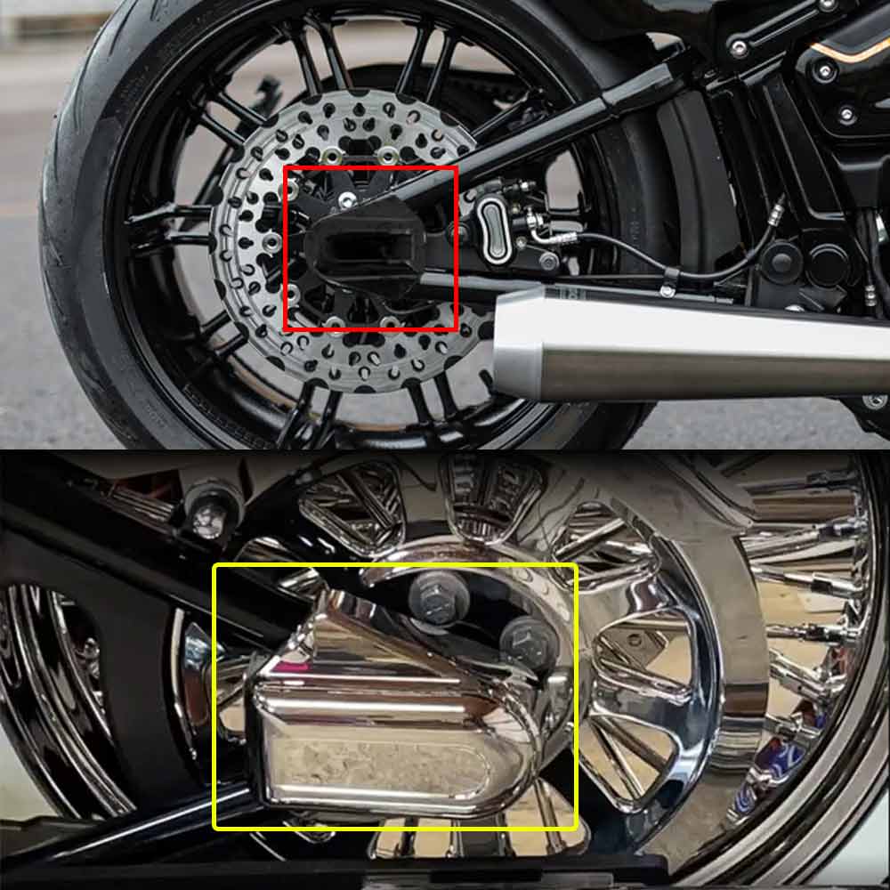 Motorcycle Black Chrome 1 Pair Rear axel Covers and Necessary Mounting Hardwares Accessory For Harley Softail models 2008-later