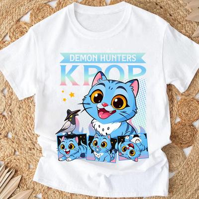 2025 Movie Kpop Demon Hunters Cartoon T-shirt Summer Short Sleeve Tee For Casual Loose Women And Men Graphic Printed Tops
