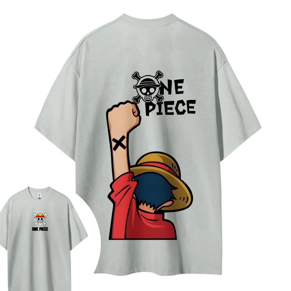 ONE PIECE Luffy Shortsleeved Mens and Womens Same Style Comfortable Shortsleeved Couples Casual Shortsleeved Popular Top