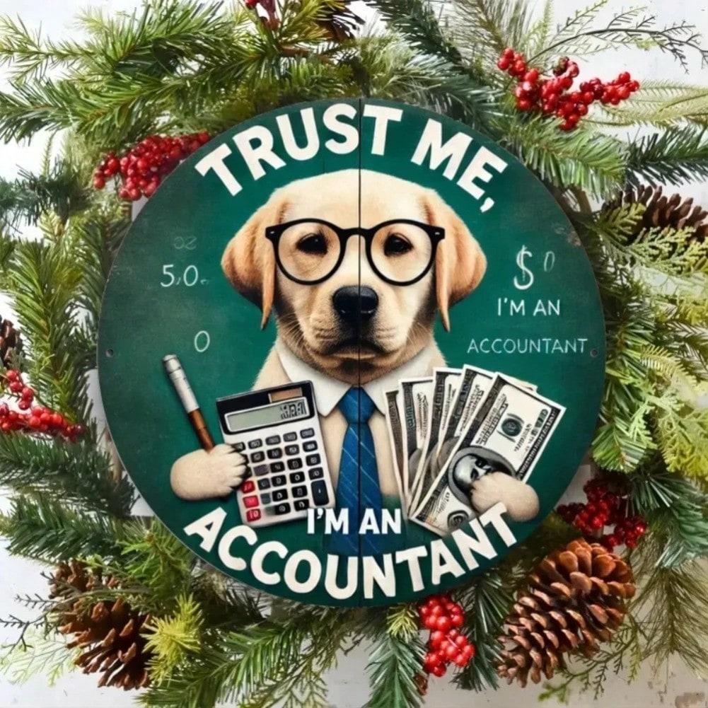 Винтажная жестяная табличка Бухгалтер Настенное искусство Железный декор Офис Кафе 20x20