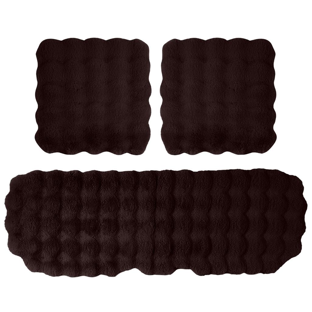 Luxury Thickened Plush Car Seat Cushion Set,Soft Protector Warm Faux Non-Slip Front And Back Seat Covers (3pcs)