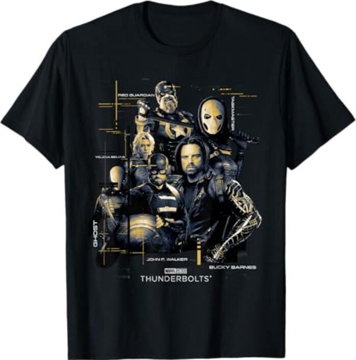 M.a.r.v.e.l Thunderbolts Schematics Vintage Group Shot T-Shirt XXXL