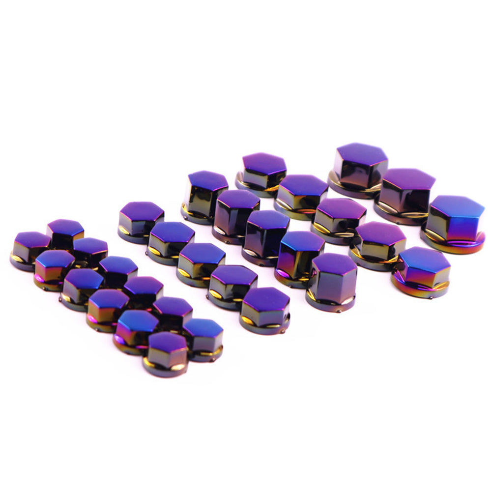 Universal 30pcs/set Hexagonal Burning Titanium Motorcycle Scooter Head Screw Cover Nut Cap Cover Modification Accessories