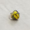 Yellow Copper Turquoise Ring: 925 Sterling Silver Triangle Shaped Gemstone Bohemian Style Ring