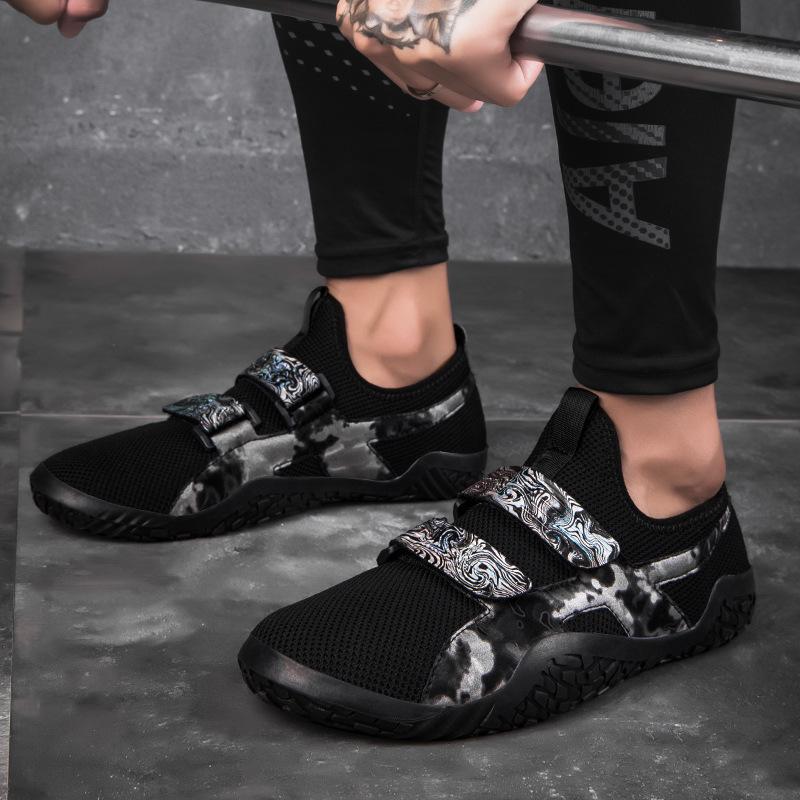 Hook Loop Barefoot Yoga Shoes Slip On Weight Lifting Shoes Men and Women Indoor Comprehensive Fitness Strength Training Shoes