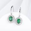 100 %925 Sterling Silver Emerald Moissanite Gemstone Drop Dangle Wedding Engagement Earrings Fine Jewelry For Women