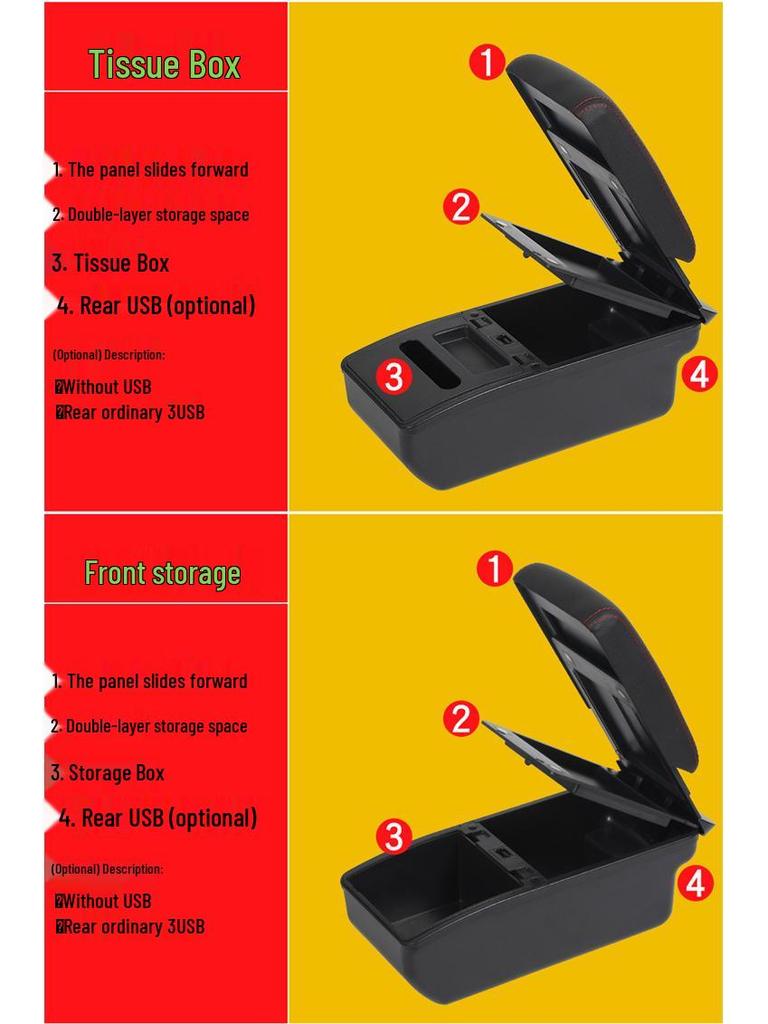 Universal Car Central Armrest Storage Box