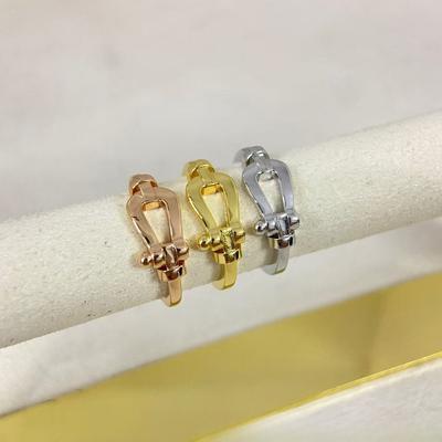 Full Diamond Horseshoe Buckle Ring European and American Geometric Simple Cold Wind Jewelry Ring Ring Ring Small Tail Ring