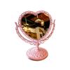 European Retro Heart-Shaped Double-Sided Vanity Mirror for Desk or Bedroom