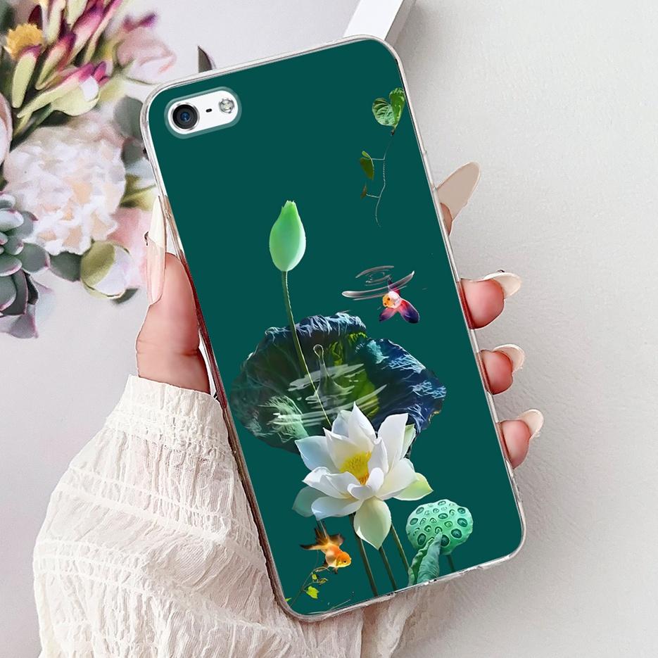 Für Apple iPhone 5 5S Hülle iPhoneSE Luxuriöse Bemalte Blumenhülle Weiche Silikon-Handyhülle Für iPhone SE 2020 2022 iPhone5 Fundas