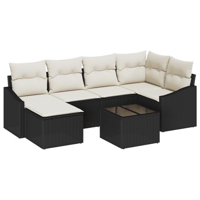 VidaXL Ensemble de Canapés de Jardin 6 Pièces avec Coussins Rotin Poly Marron 3346797