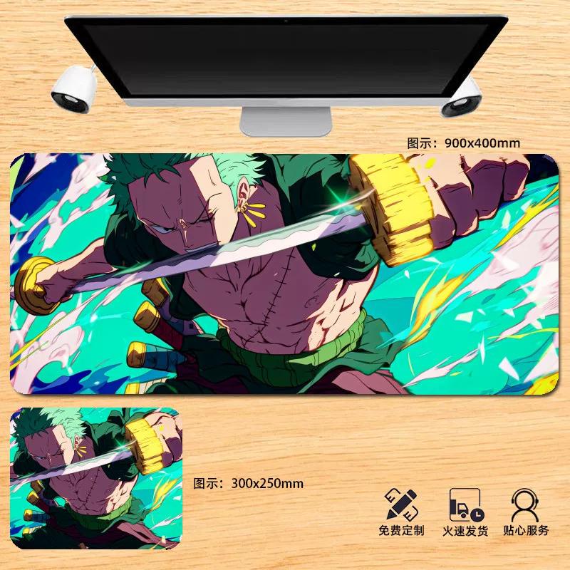 Japanese Anime ONE PIECE Leather Mouse Pad Oversized Boys Animation E-sports Game Keyboard Pad Monkey D. Luffy Computer Desk Pad Non-slip Mouse Pad