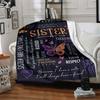 1pc To Sister Quotes Blanket, Lightweight Flannel Throw For Sofa, Bed, Travel, Camping, Livingroom, Office, Couch, Chair, And Bed,