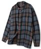 NODU Nsc Vintage Nerd Two-Tone Oversized Tartan Check Long Sleeve Shirt [Navy]