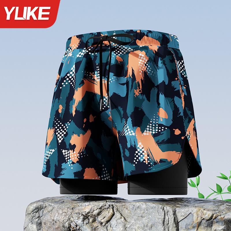 Men's Plus Size Anti-Embarrassment Swim Trunks Boxer Briefs and Swim Gear Set