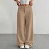 Corduroy Pants For Women Casual Elastic Waist Straight Leg Pants Loose Comfy Trousers With Pockets