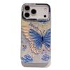 Rose Blue & White Butterfly iPhone 17 Pro Max Case - Stylish New 15 Pro for Women