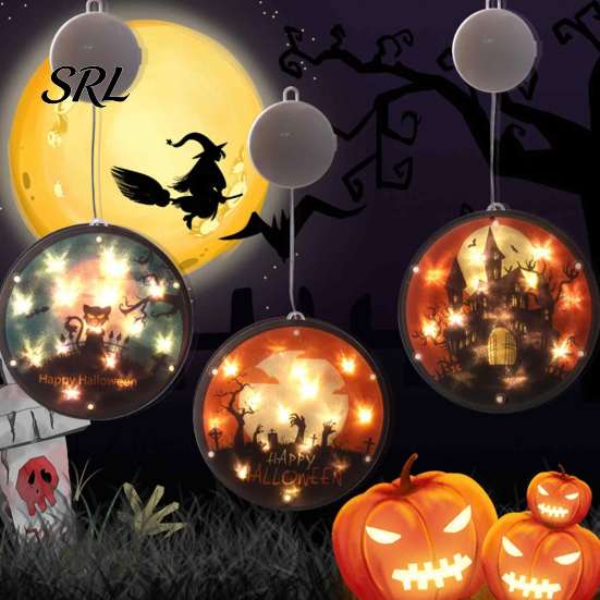 Battery Powered Ghost Light Halloween Window Decor Light, Pumpkin Fairy Hanging Lamp String Lantern for Party, Spooky Decoration, Festive Prop