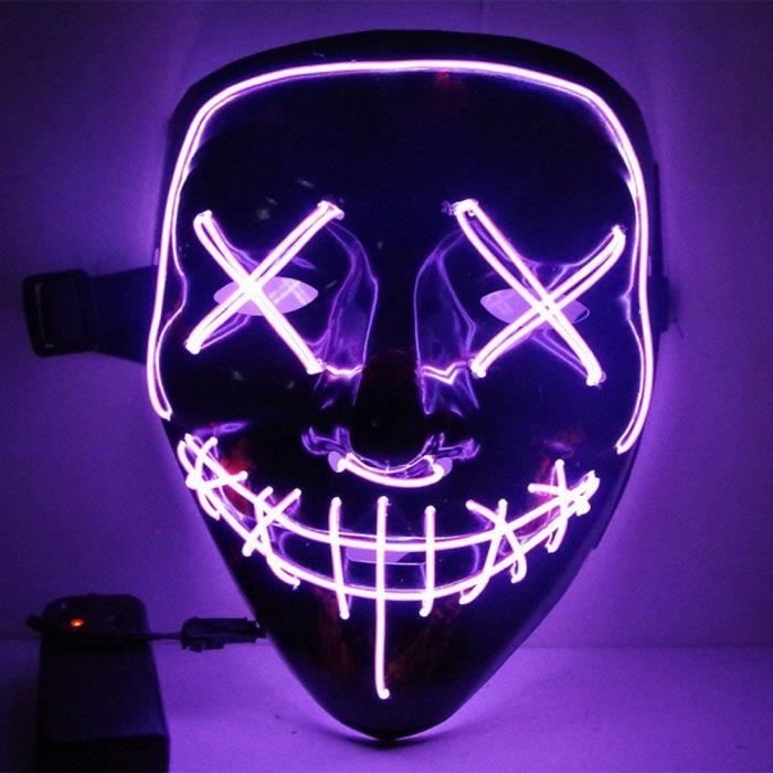 Masque LED Light up de Purge pour Halloween - Violet