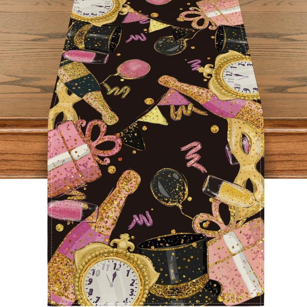 New Chinese New Year Table Runner Wine Glass New Year New Year Tablecloth New Year Table Flag Cover Home Decor