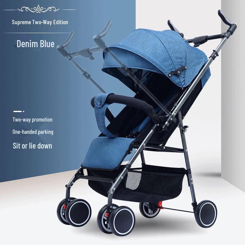 

Портативная детская коляска с высоким положением сиденья, двумя положениями, амортизацией и складыванием одной кнопкой