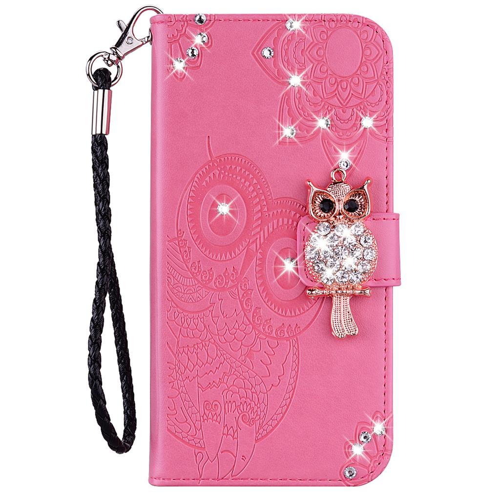 For Samsung Galaxy A35 5G Wallet Case Leather Phone Cover Owl Flower Imprinted