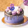 Gâteau d'anniversaire décoré, bougie numérique colorée interstellaire, bougie délicate de couleur bonbon pour enfants, numéro de 0 à 9, décoration de fête