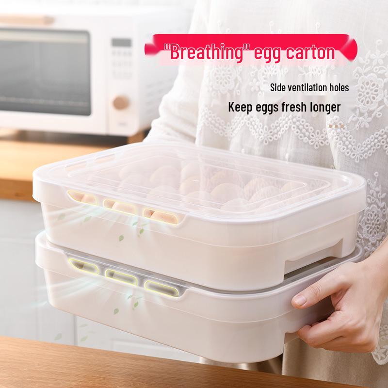 Transparent Food-Grade Egg Storage Box with Lid for Refrigerator