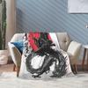 Ukiyo-e Samurai Japanese Ink Art Cat Fashion Blanket Flannel Autumn Winter Vintage Artwork Multifunction Thin Throw Fashion Blanket Bedsprea