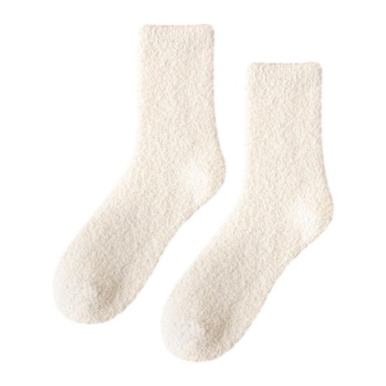 Mid Calf Warm Winter Socks Coral Fleece Crew for Women, Thickened Non-slip Socks, Fuzzy Anti Slip Home House Soft Plush Thermal Mittens Cold