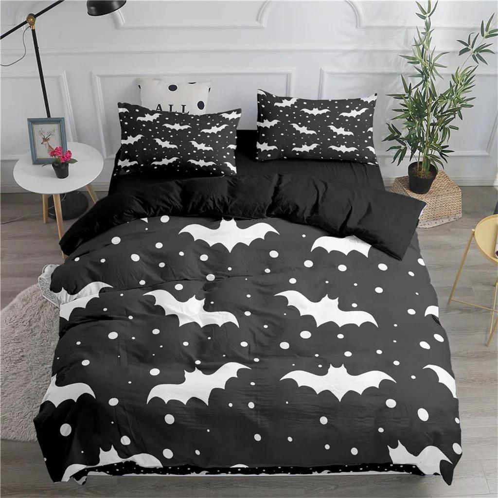Vampire Bats Bedding Set 3D Printed Soft Polyester Duvet Cover Set Single Double Twin King Size Teens Adults Night Elves Animals
