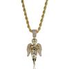 HipHop Herren Damen Halskette Vergoldet Iced Out Mikro-Pavé-Steine Engel Anhänger Halsketten Love'sblessing Geschenke