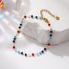 Fashion Summer Anklet 18K Gold Plated 304 Stainless Steel & Glass Beaded Chain Anklets For Women Beach Gift 22cm(8.7") long
