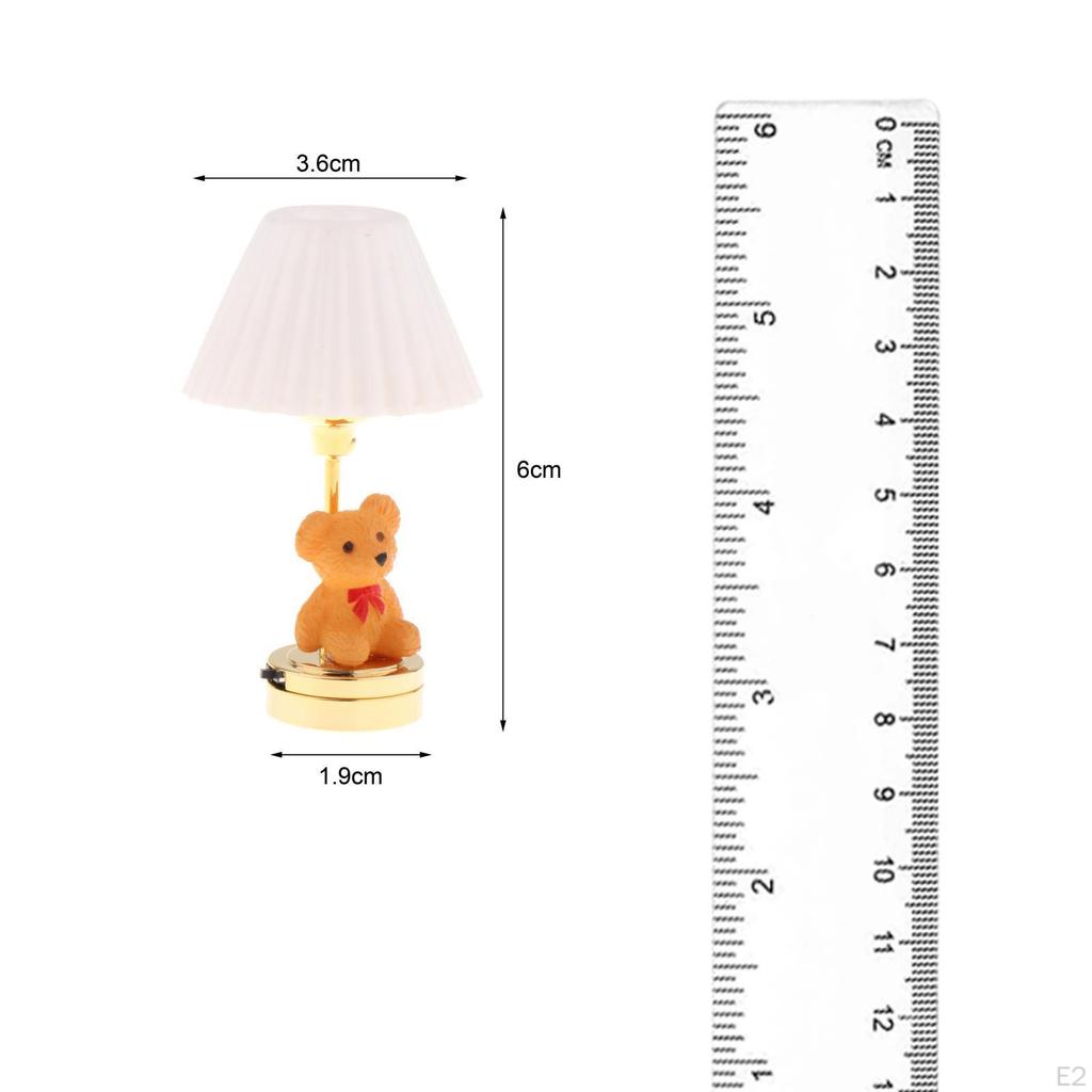 1:12 Dollhouse Miniature Table Lamp Pretend Play Accessories Toy Simulation Model Metal Desk Light