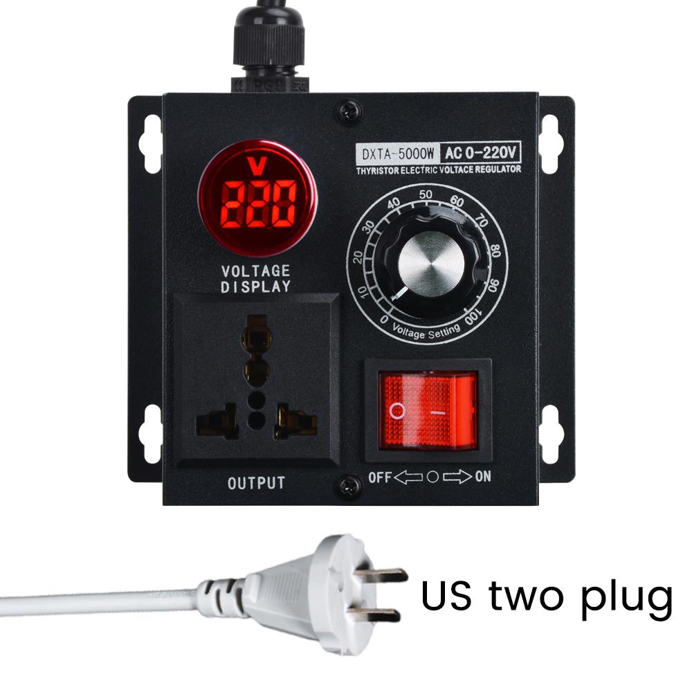 AC 110V/220V 5000W Stepless Voltage Regulator Light Dimmer Temperature Speed Adjuster Variable Monophase Voltage Controller