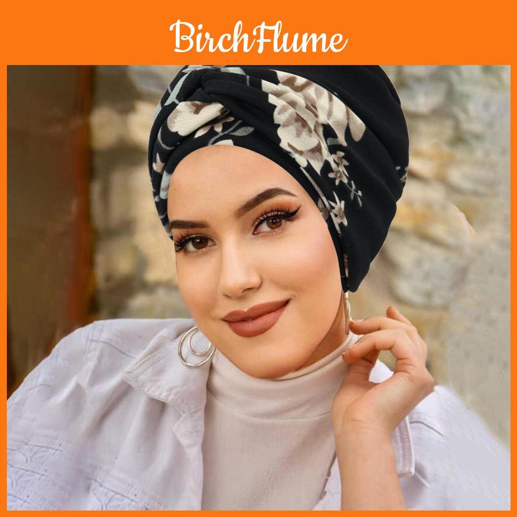 Fashion Turban Headscarf For Women With Floral Print Summer Autumn Winter Accessories