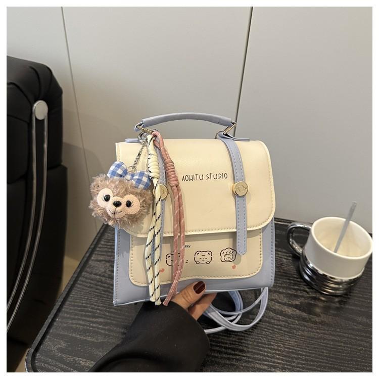 

Vintage Faux Leather Shoulder Bag for Women Retro Chic Crossbody Handbag Trendy Street Style Tote синий