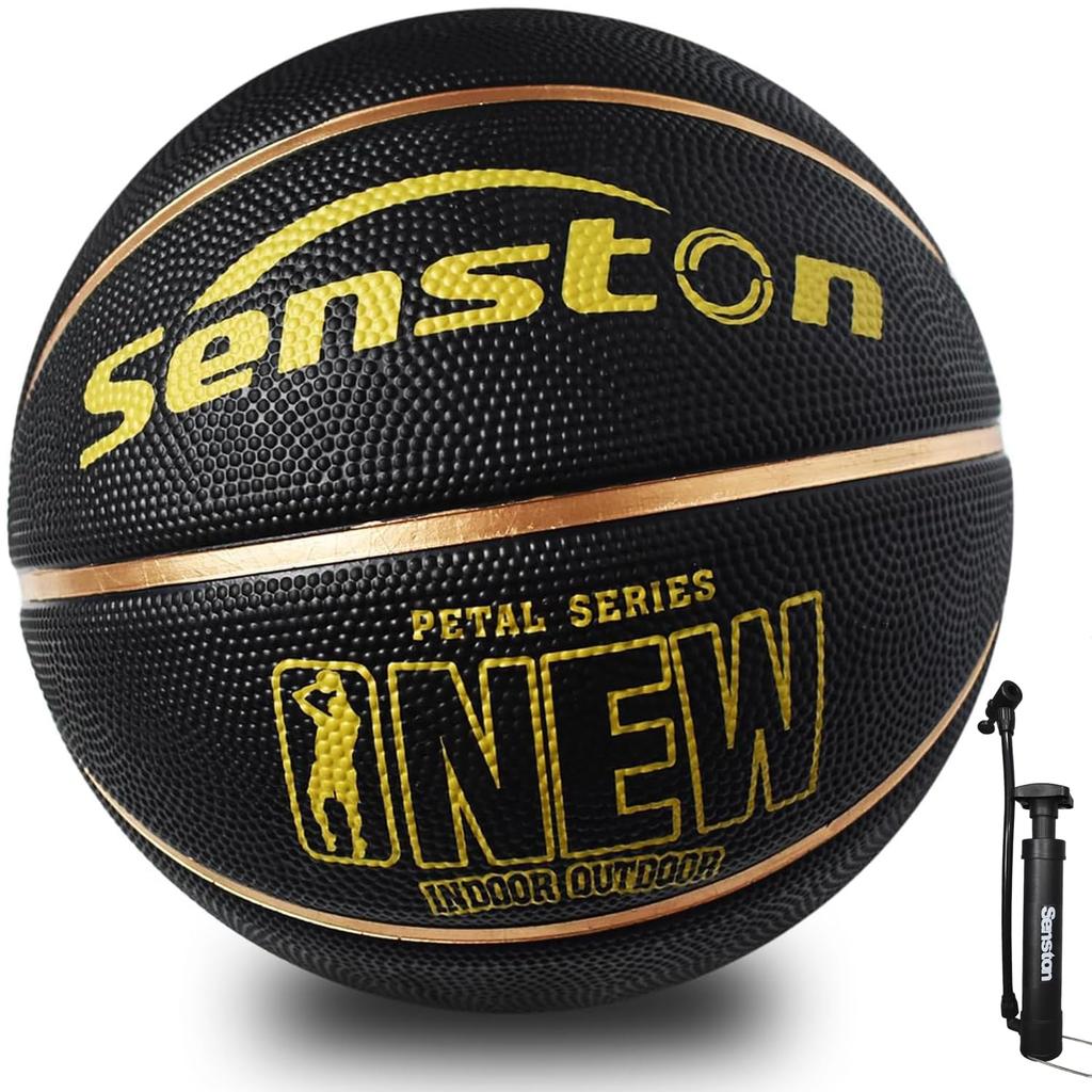 Senston Basketball Size Indoor and Outdoor Basketball for Kids and Competition Pump Included 5, Teens, Training,