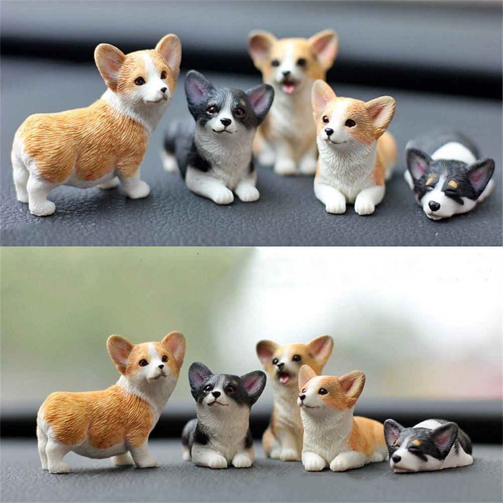 for Kids Children's Gift Mini Animal Corgi Model Car Ornament Simulation Dog Miniature Figurines