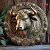 Metal Tin Sign Elephant Round Wall Art for Garage Cafe Home Decor