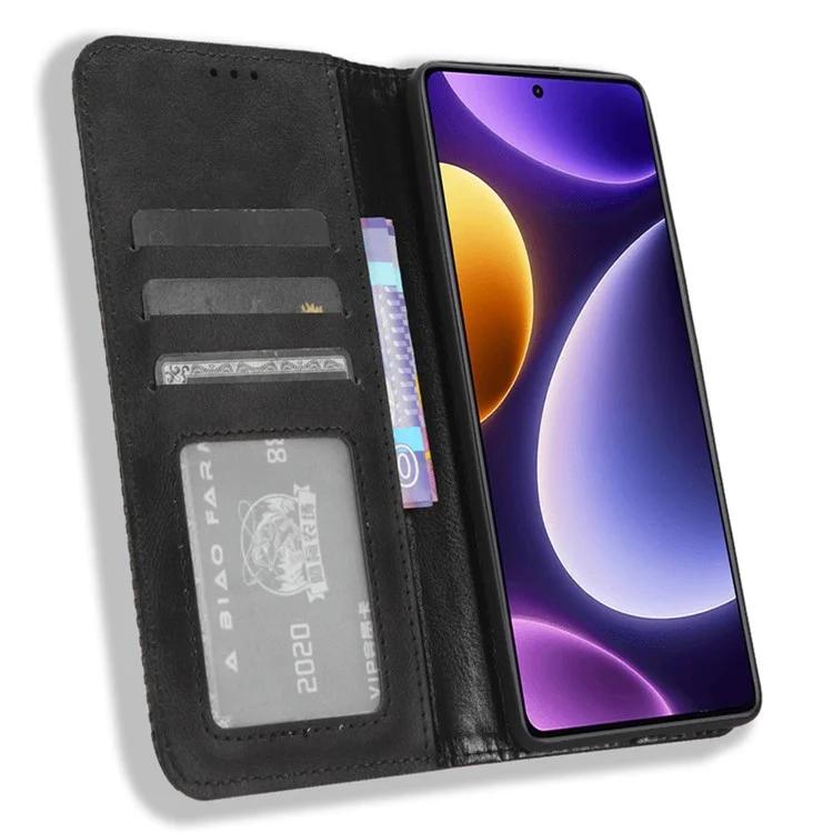 

For Xiaomi Redmi Note 12 Turbo 5G / Poco F5 5G PU Leather Phone Wallet Case Foldable Stand Retro Cell Phone Cover