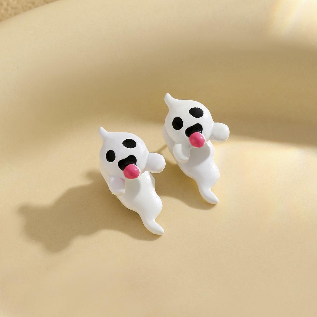 Halloween Ghost Elegant Earrings Striking Glow In The Dark Charming Alloy Ear Studs For Women