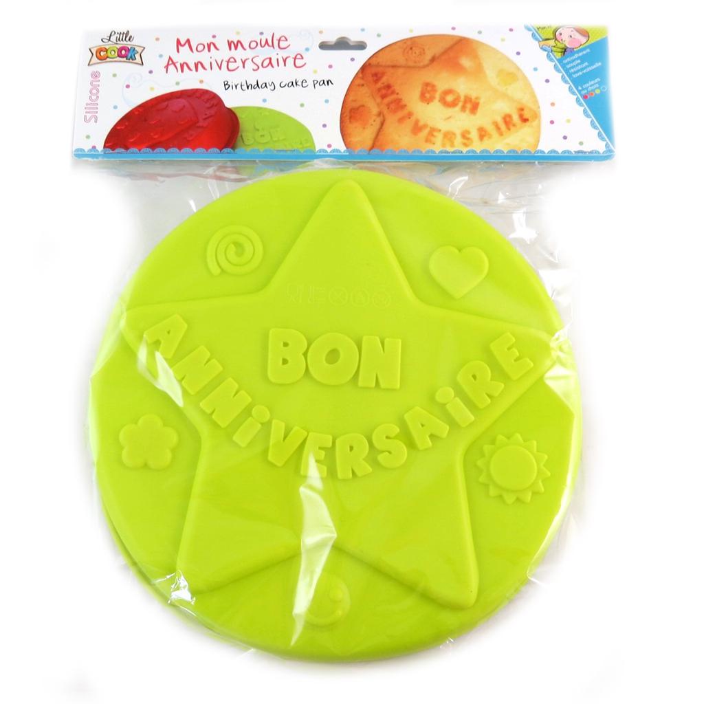 Les Trésors De Lily [Q0356] - Green 'Happy Birthday' Silicone Mold (star) - 26 Cm